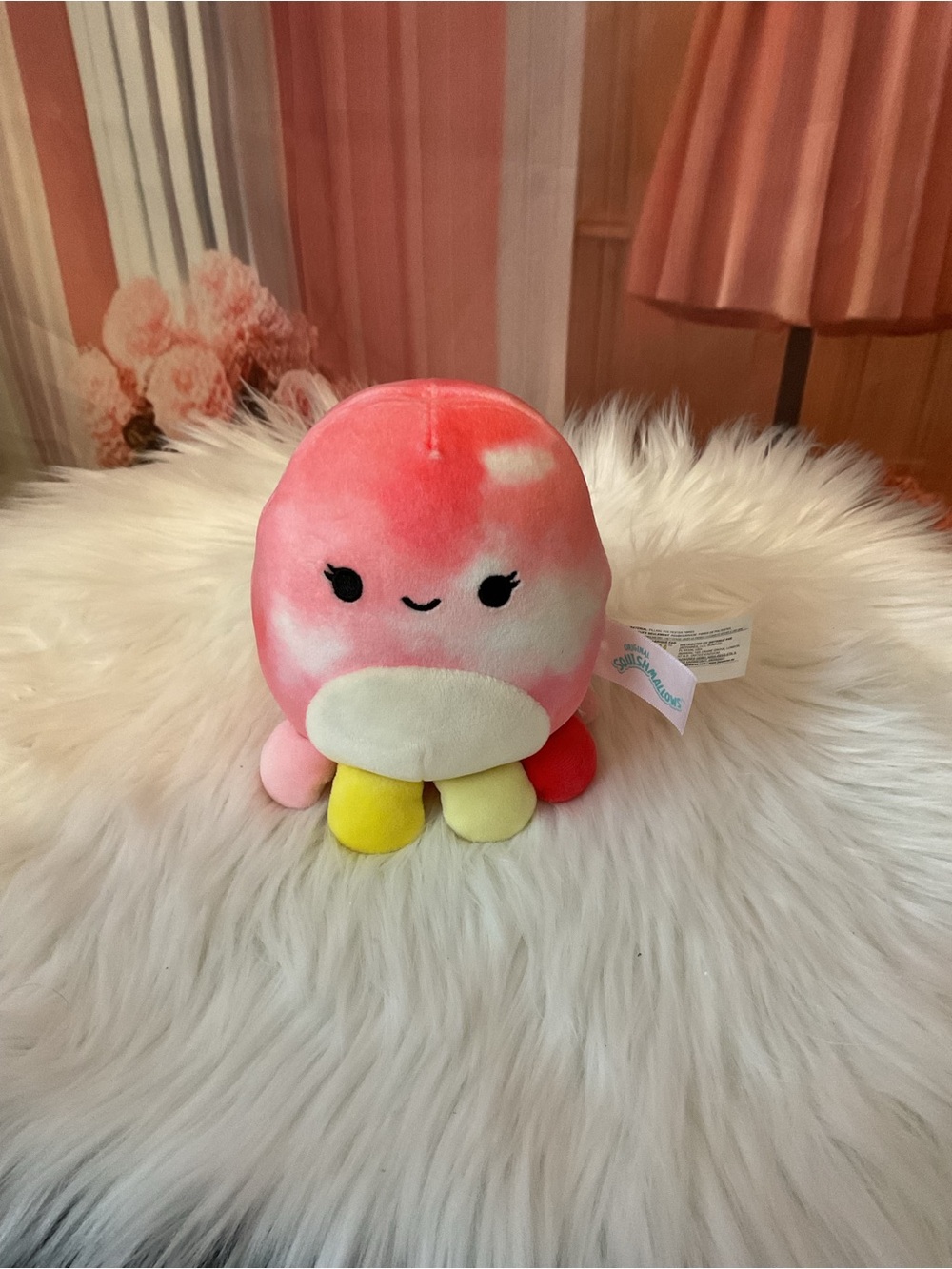 Squishmallows Pink Tie-Dye Octopus with Multicolor Tentacles